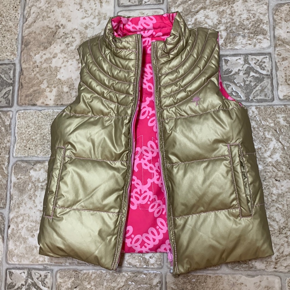 Lilly Pulitzer Loopy Lilly Puffer reversible vest